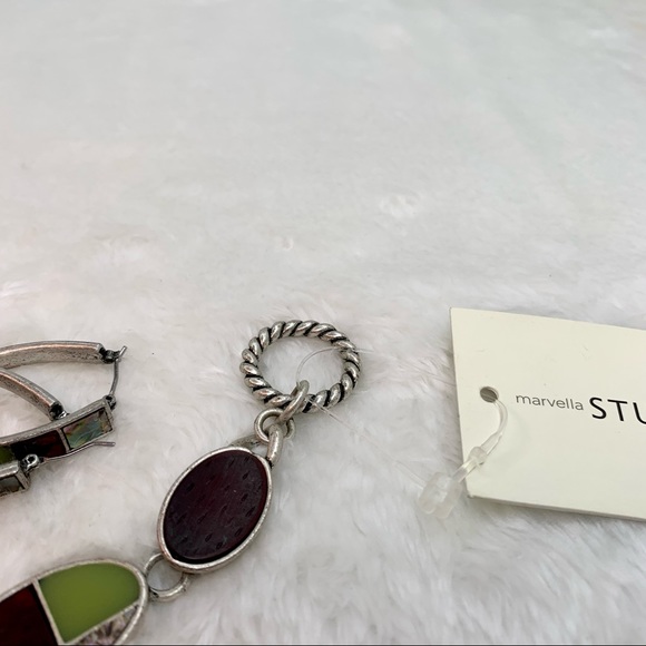 Silver Inlay Bracelet & Earring Set - Picture 2 of 7